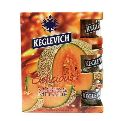 Водка Кеглевич дыня (Keglevich Melone) 2 литра + 3 стакана