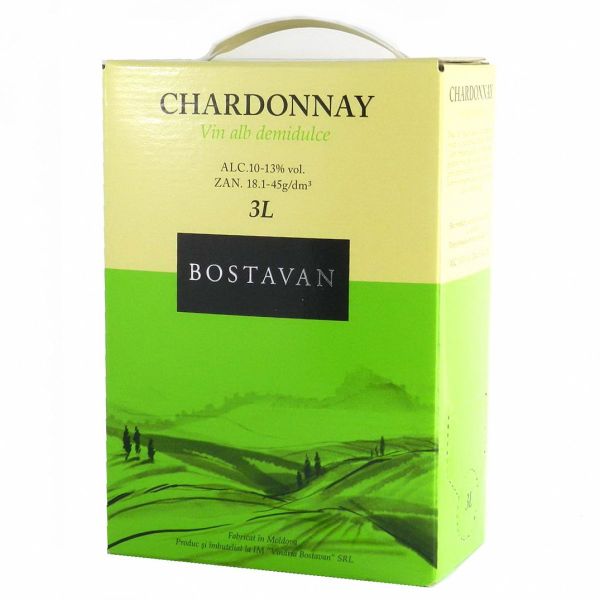 Вино Боставан Белое 3л Chardonnay Bostavan в тетрапаке